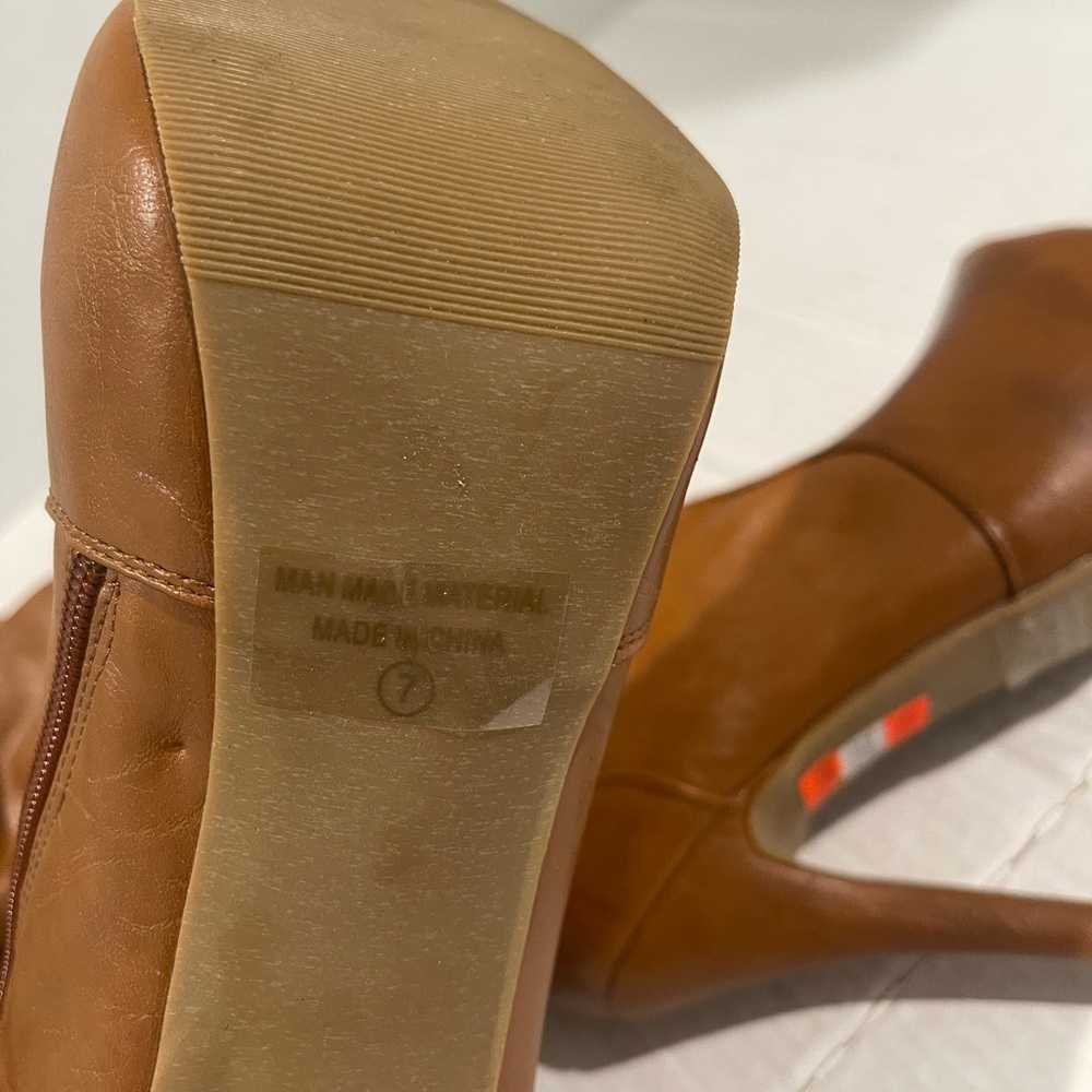 Women’s Natural Breeze Slouch Brown Faux Leather Over Knee Heel Boots Size 7 US - Picture 6 of 9